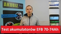 Test akumulatorów rozruchowych EFB 70-74Ah